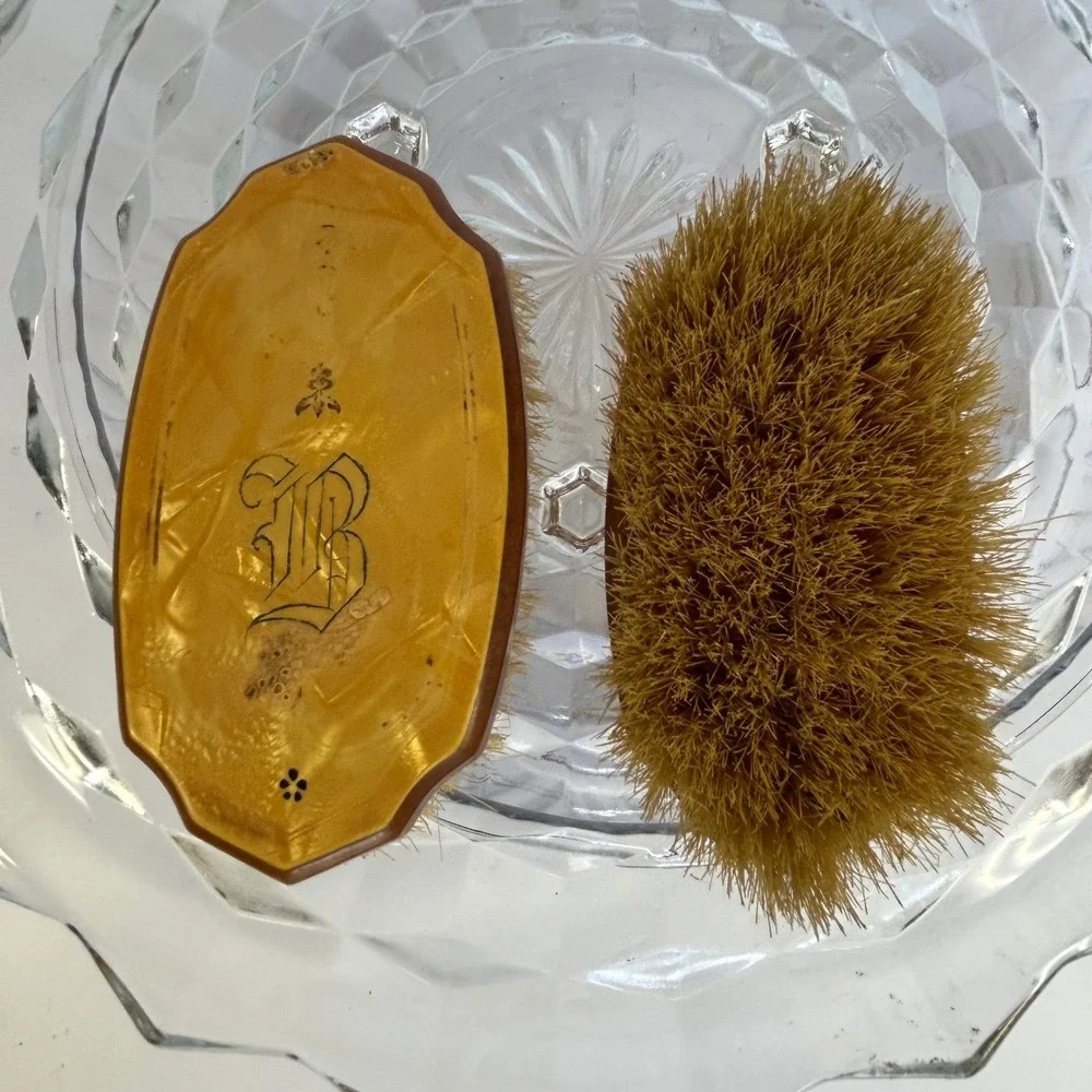 Vintage Vanity Dresser Brush Set, Monogrammed Art Deco Style Hair Brush‎
